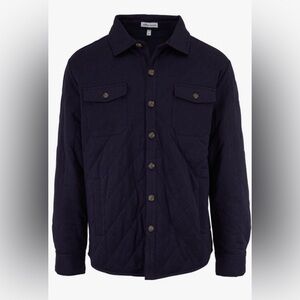 Peter Millar Navy Blue Stretch Cotton & Cashmere Shirt Jacket Men’s XL Quilted
